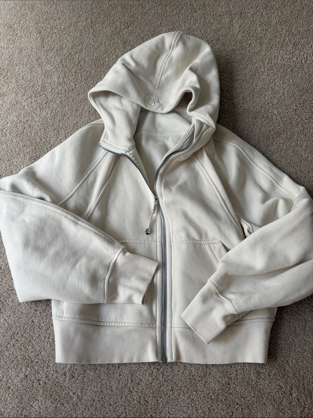 lululemon athletica Off-White Full-Zip Hooded Bomber Jacket